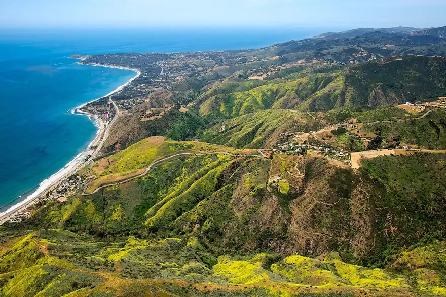 Malibu coastline and available lots for custom builds