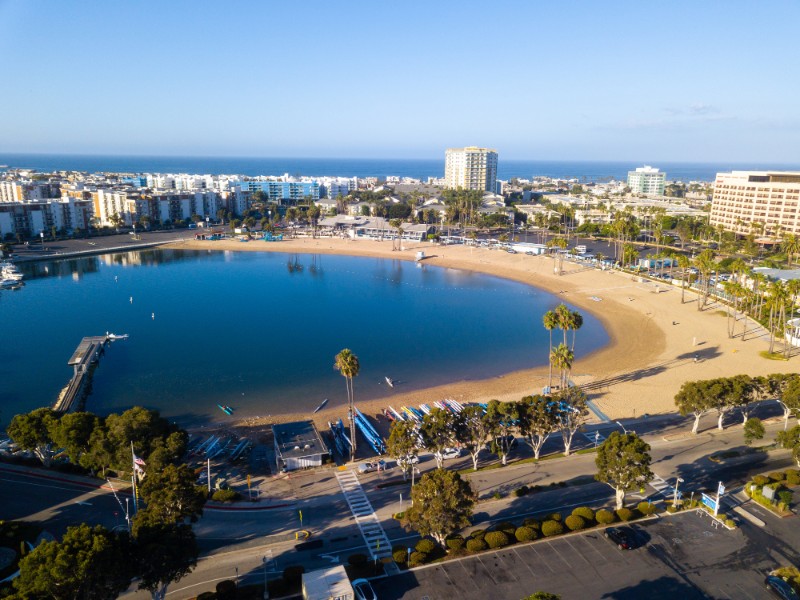 Marina Del Rey harbor aerial view