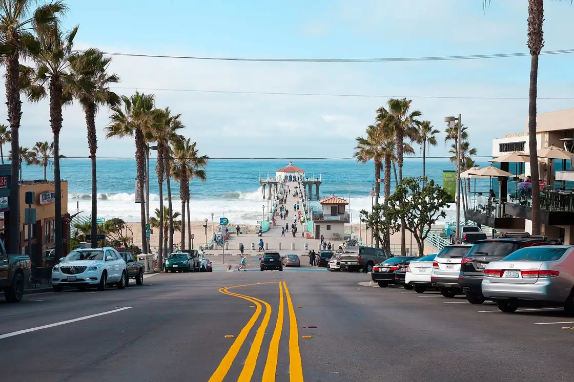 South Bay California coastline with Manhattan Beach pier