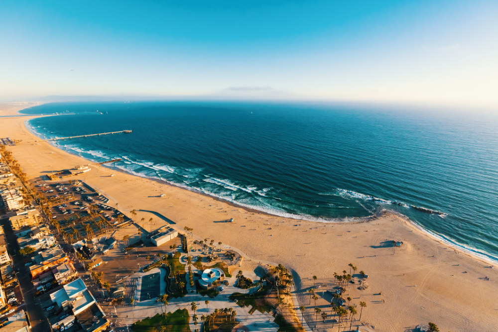 Aerial view of Venice Beach
