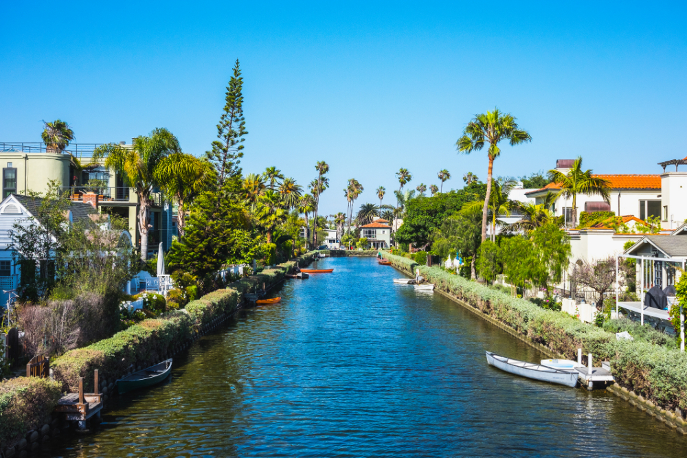 Venice Beach boardwalk and canals